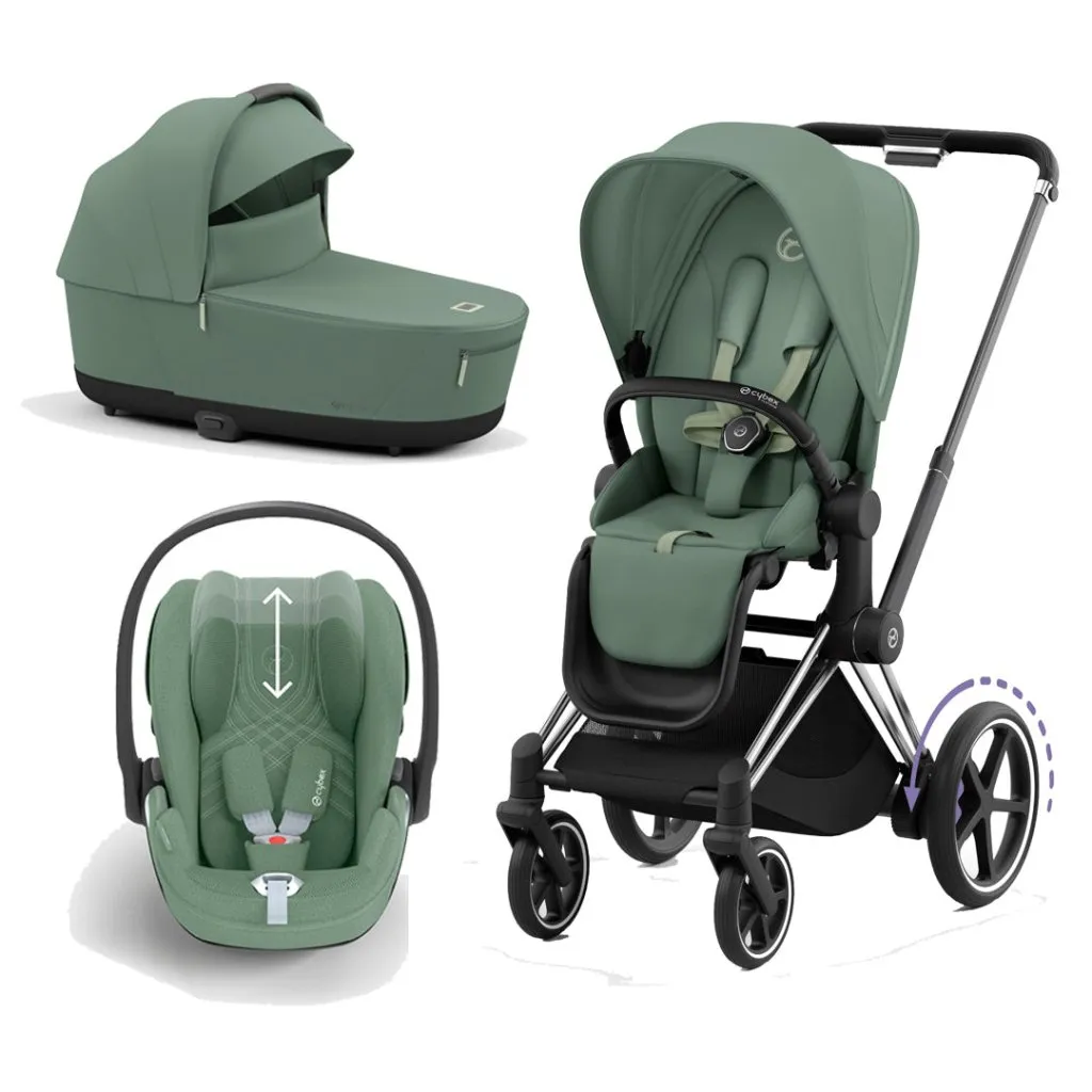 CYBEX e-Priam Travel System - Leaf Green