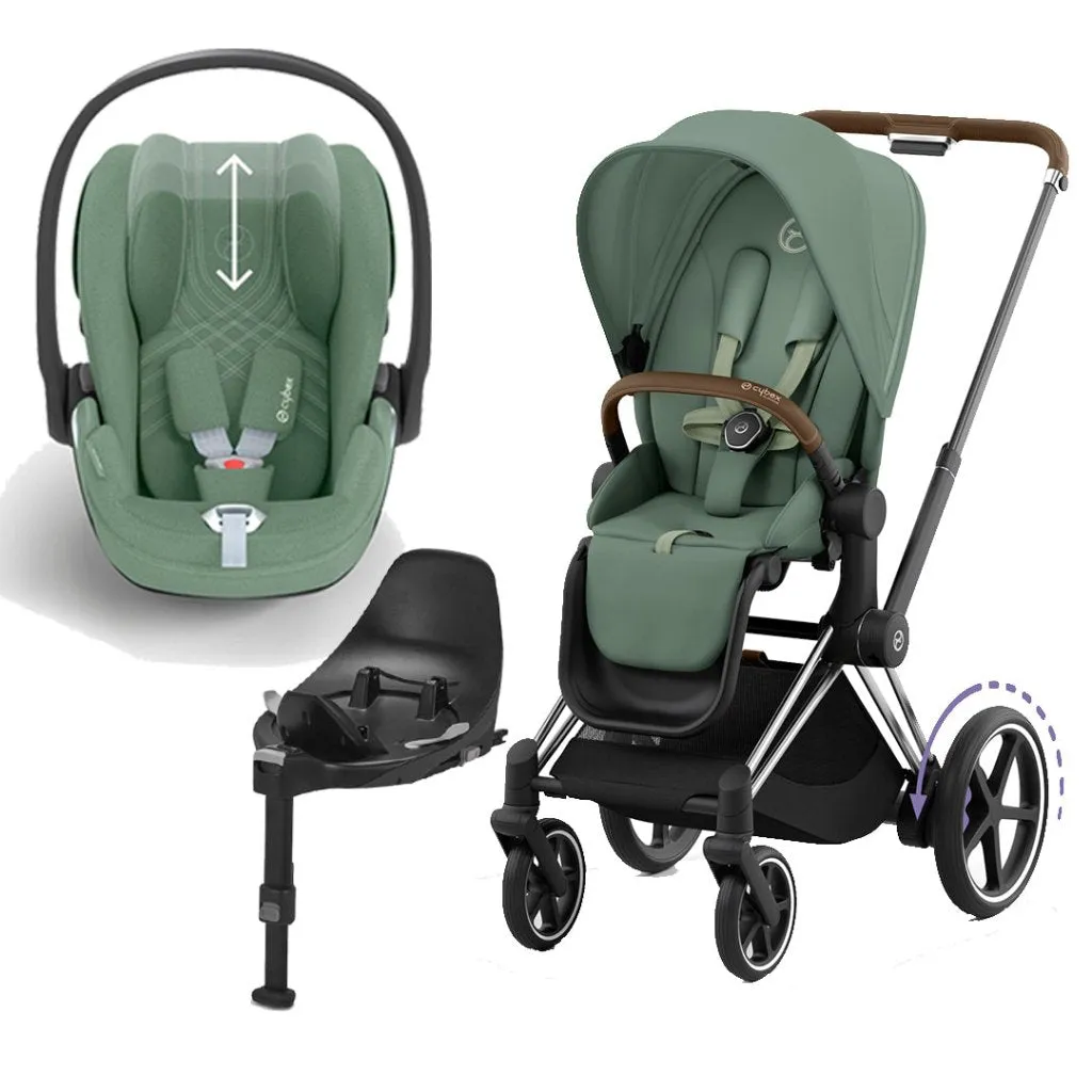 CYBEX e-Priam Travel System - Leaf Green