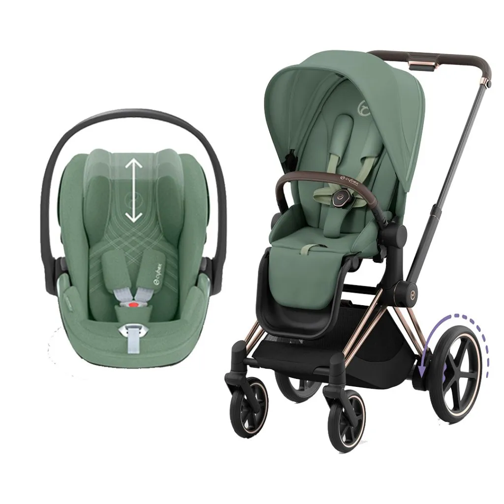 CYBEX e-Priam Travel System - Leaf Green