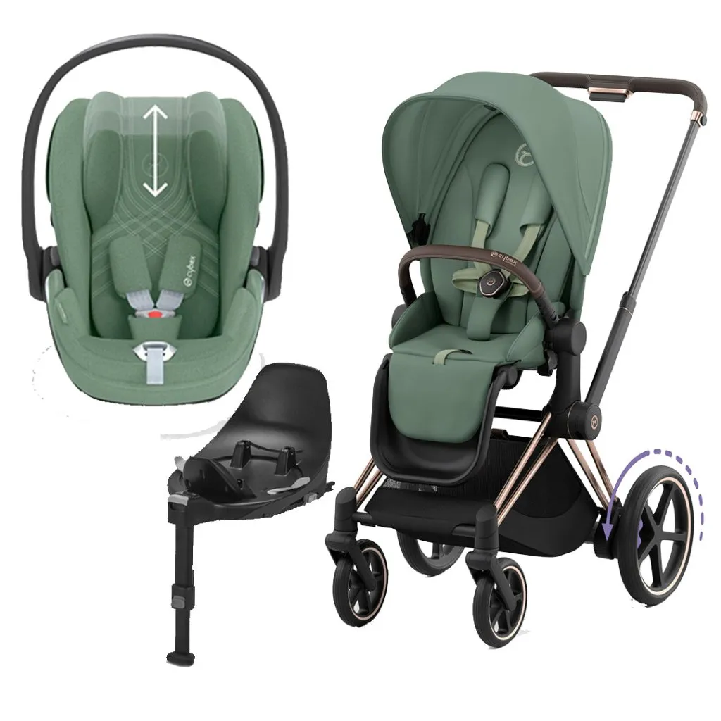 CYBEX e-Priam Travel System - Leaf Green