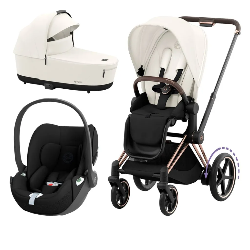 CYBEX e-Priam Travel System - Off White