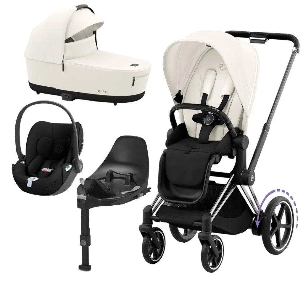 CYBEX e-Priam Travel System - Off White