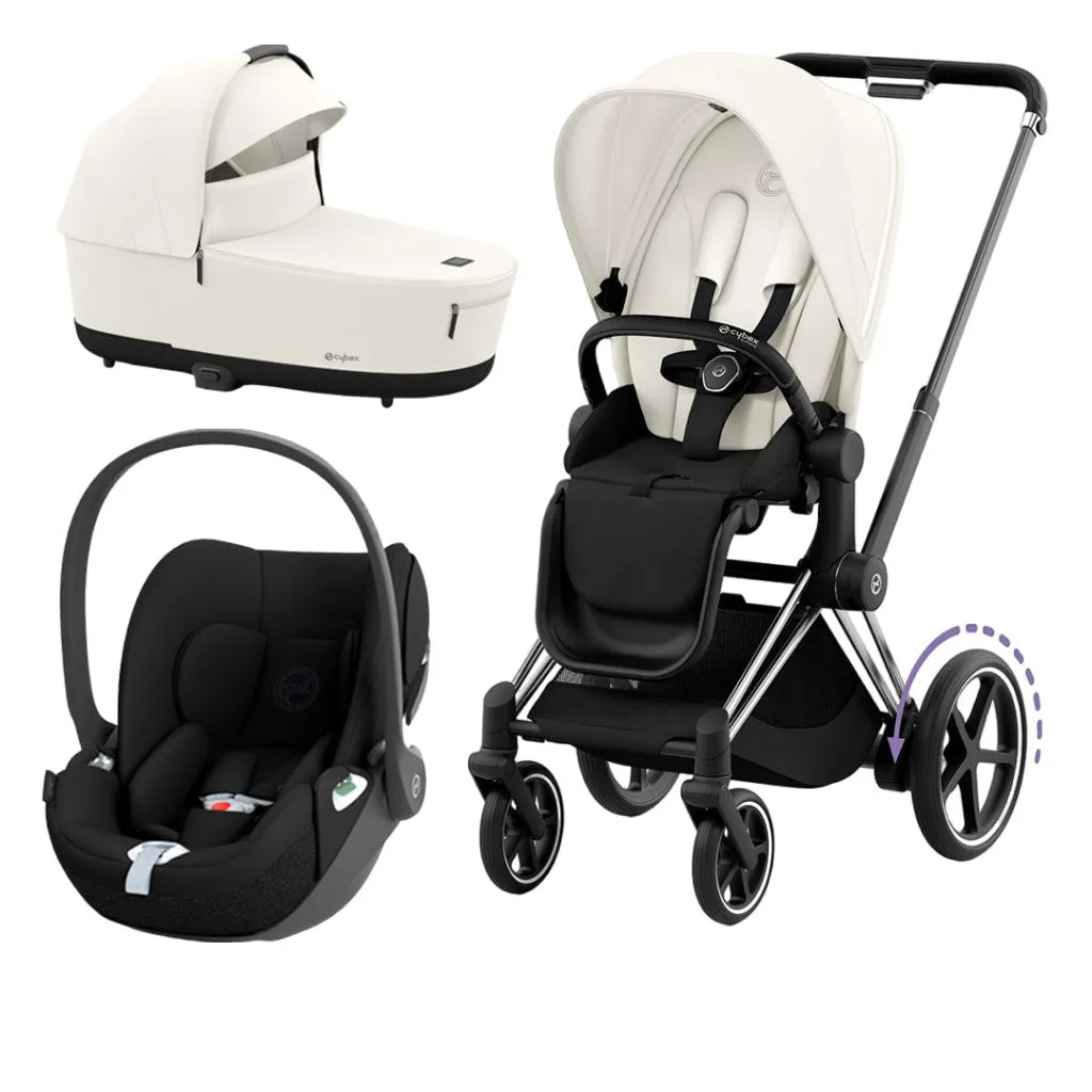 CYBEX e-Priam Travel System - Off White