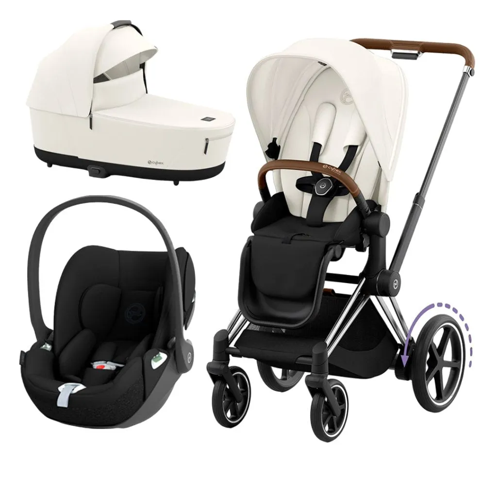 CYBEX e-Priam Travel System - Off White
