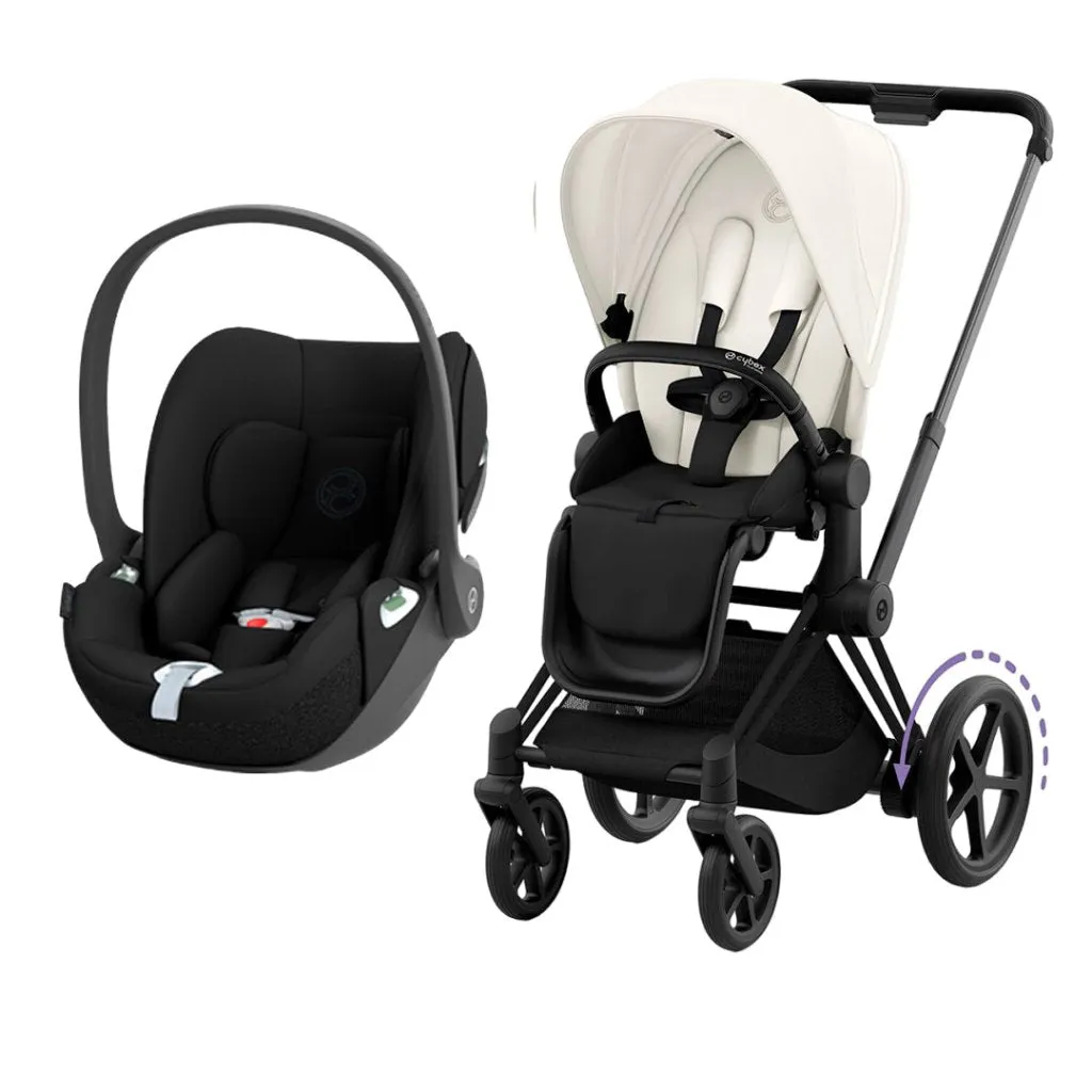 CYBEX e-Priam Travel System - Off White