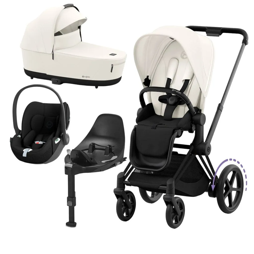 CYBEX e-Priam Travel System - Off White