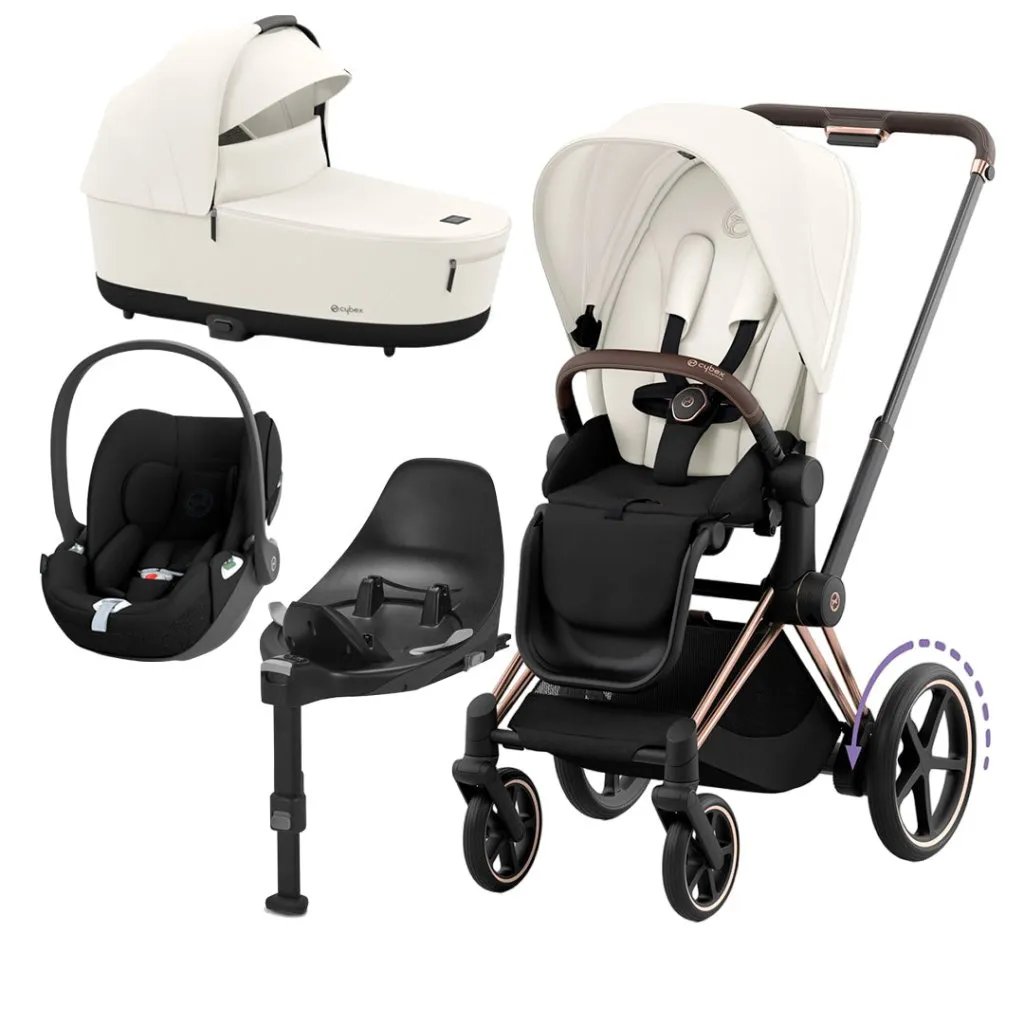 CYBEX e-Priam Travel System - Off White