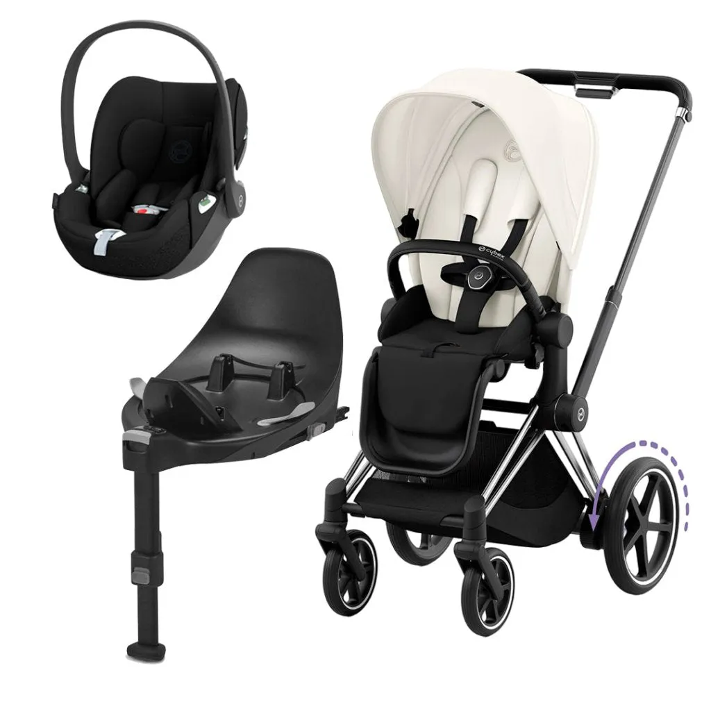 CYBEX e-Priam Travel System - Off White