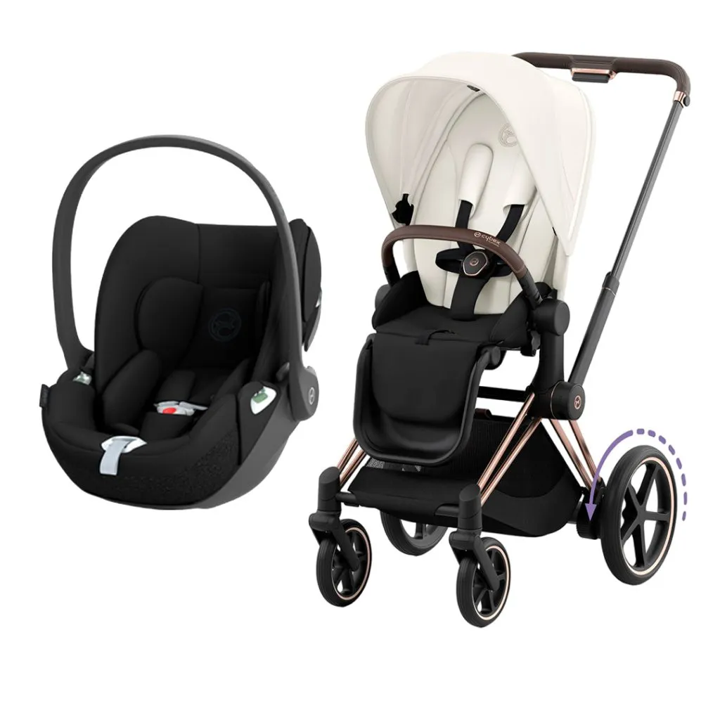 CYBEX e-Priam Travel System - Off White