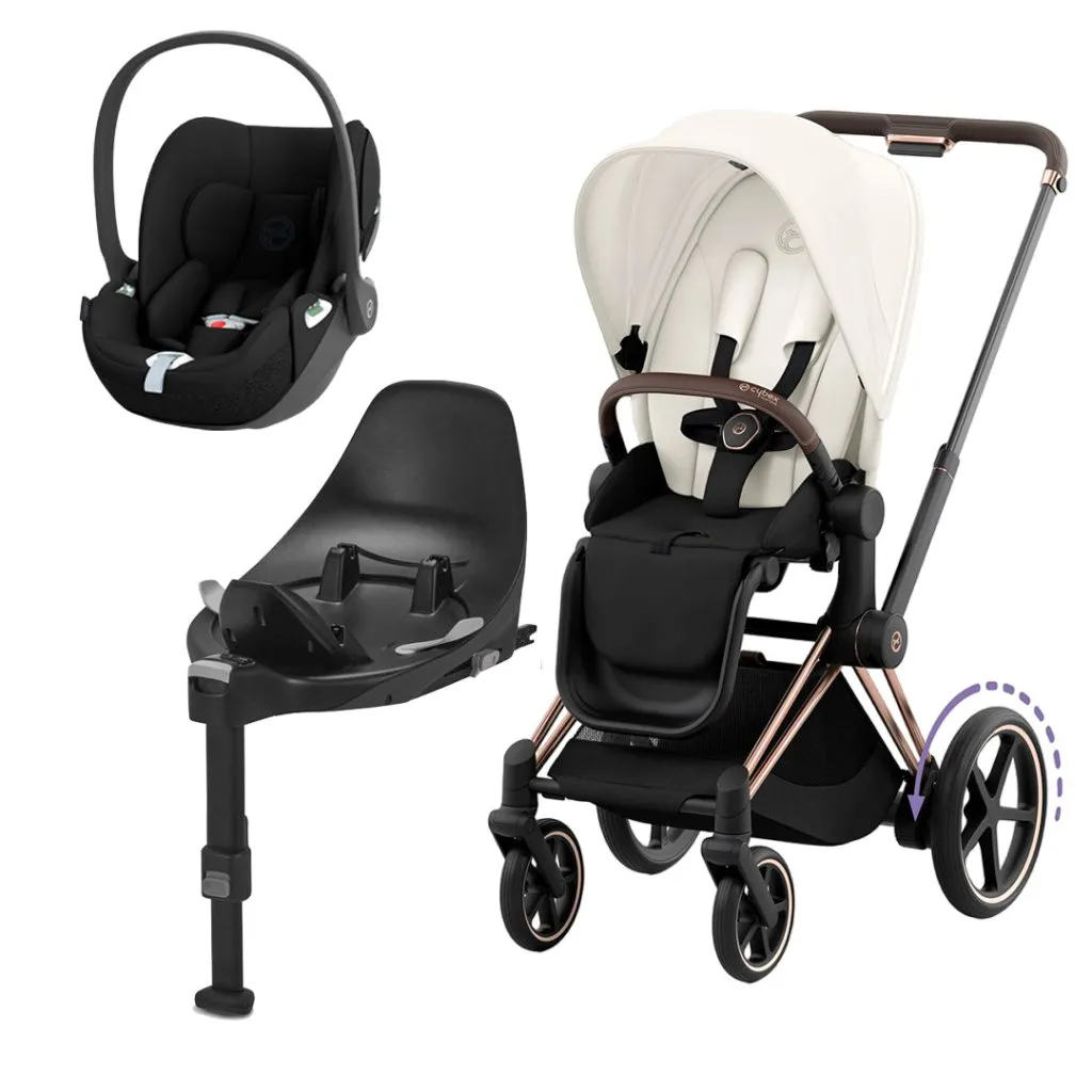 CYBEX e-Priam Travel System - Off White