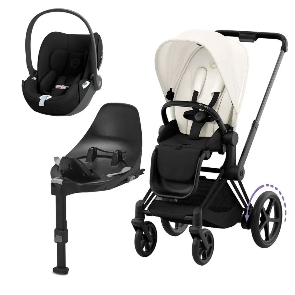 CYBEX e-Priam Travel System - Off White