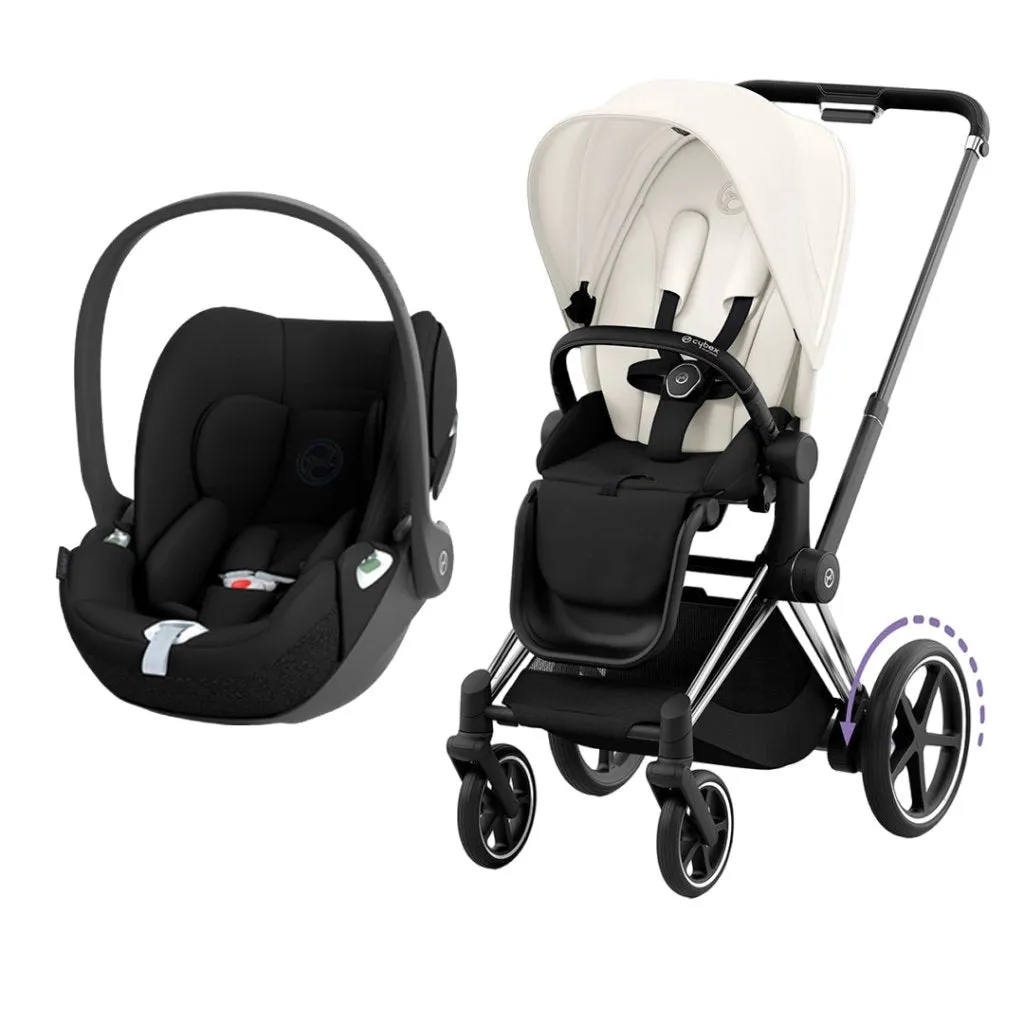 CYBEX e-Priam Travel System - Off White