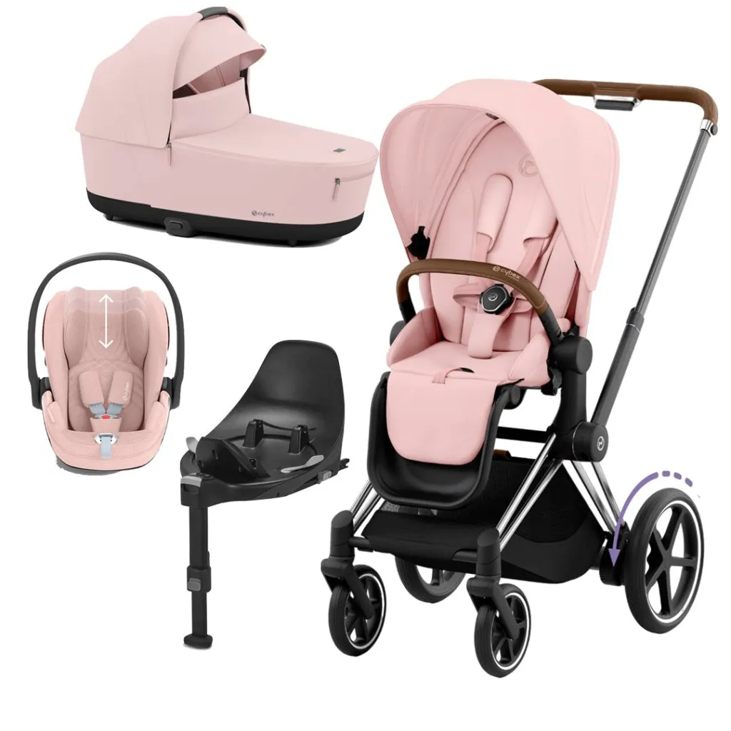 CYBEX e-Priam Travel System - Peach Pink