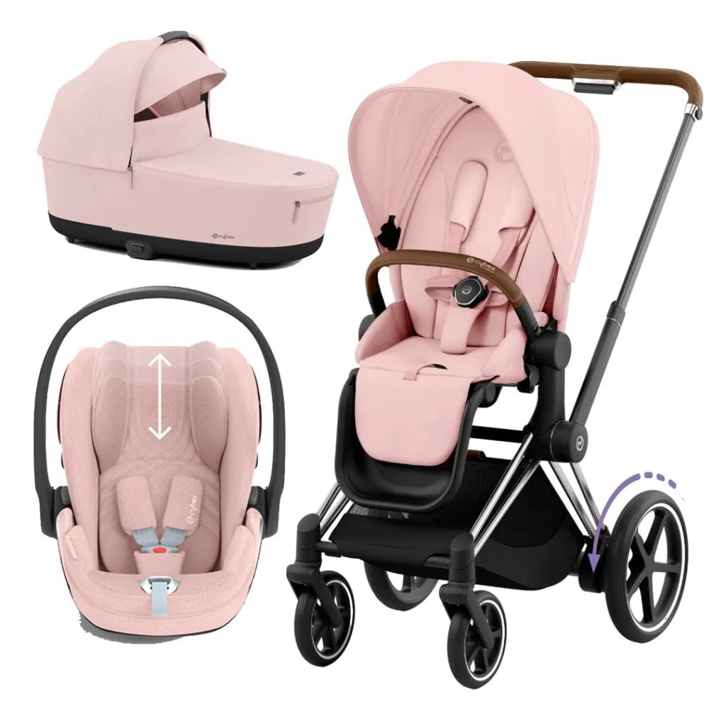 CYBEX e-Priam Travel System - Peach Pink