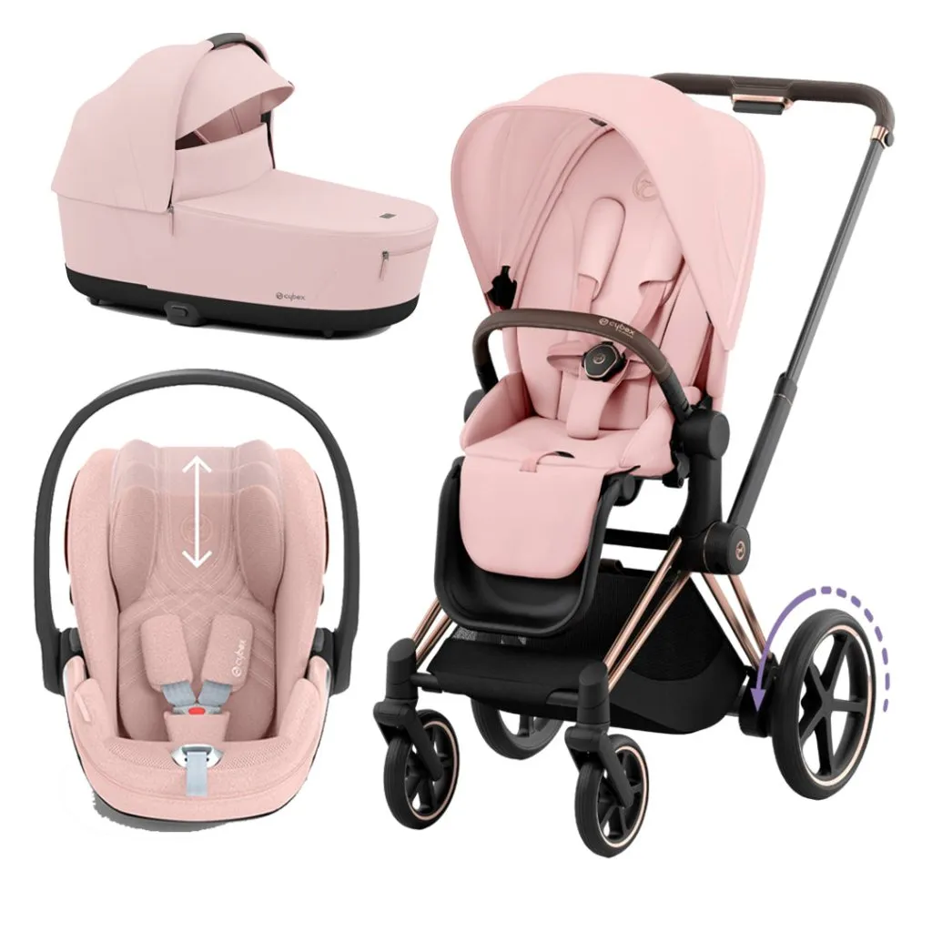 CYBEX e-Priam Travel System - Peach Pink