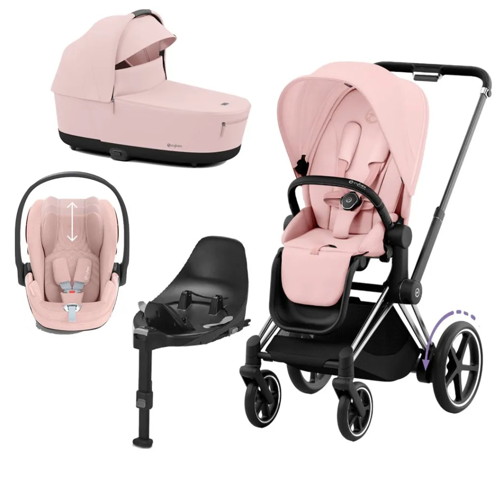 CYBEX e-Priam Travel System - Peach Pink
