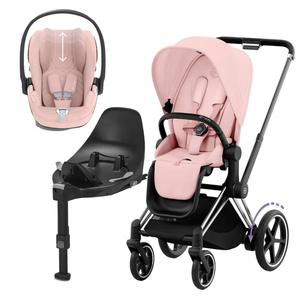 CYBEX e-Priam Travel System - Peach Pink