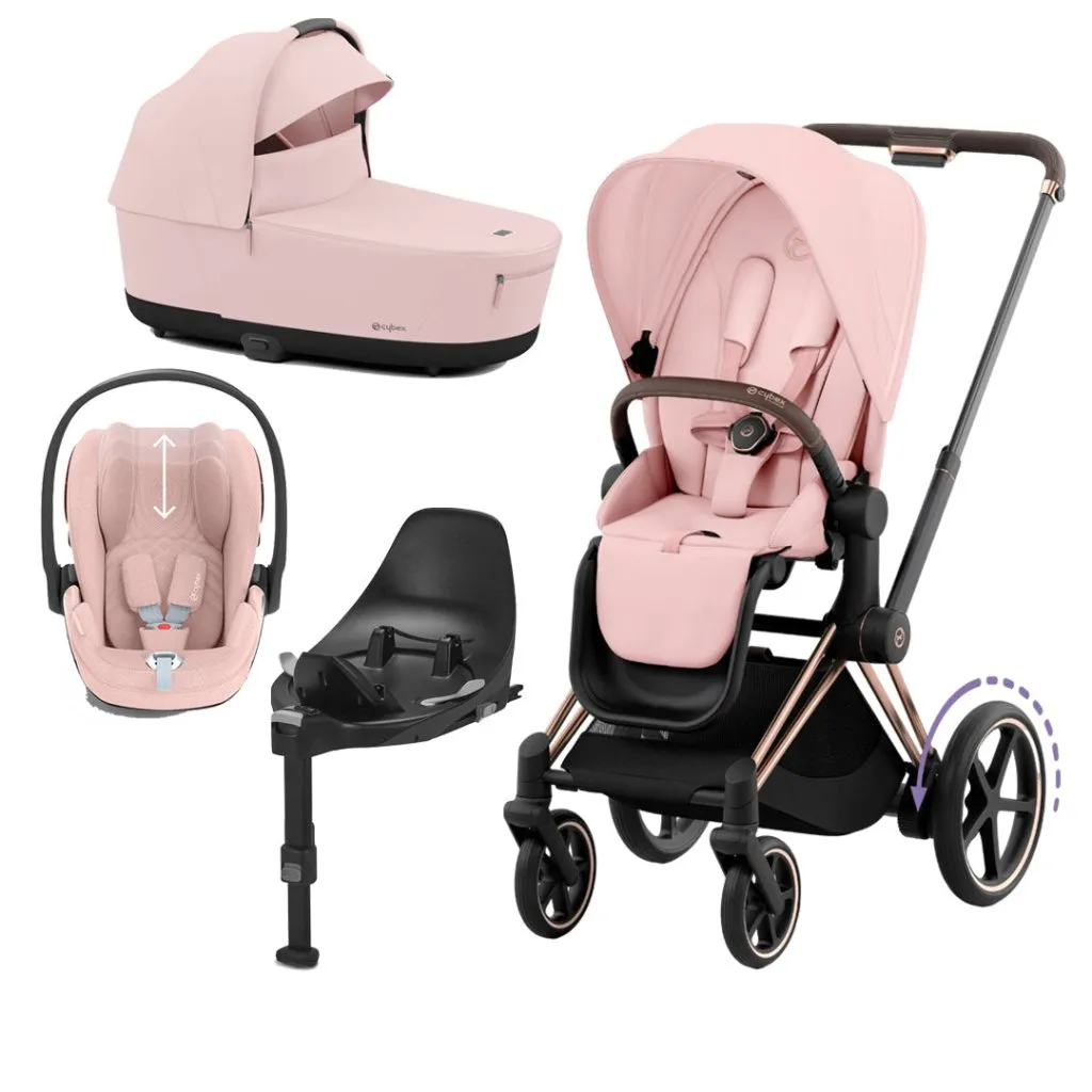 CYBEX e-Priam Travel System - Peach Pink
