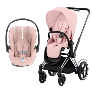 CYBEX e-Priam Travel System - Peach Pink