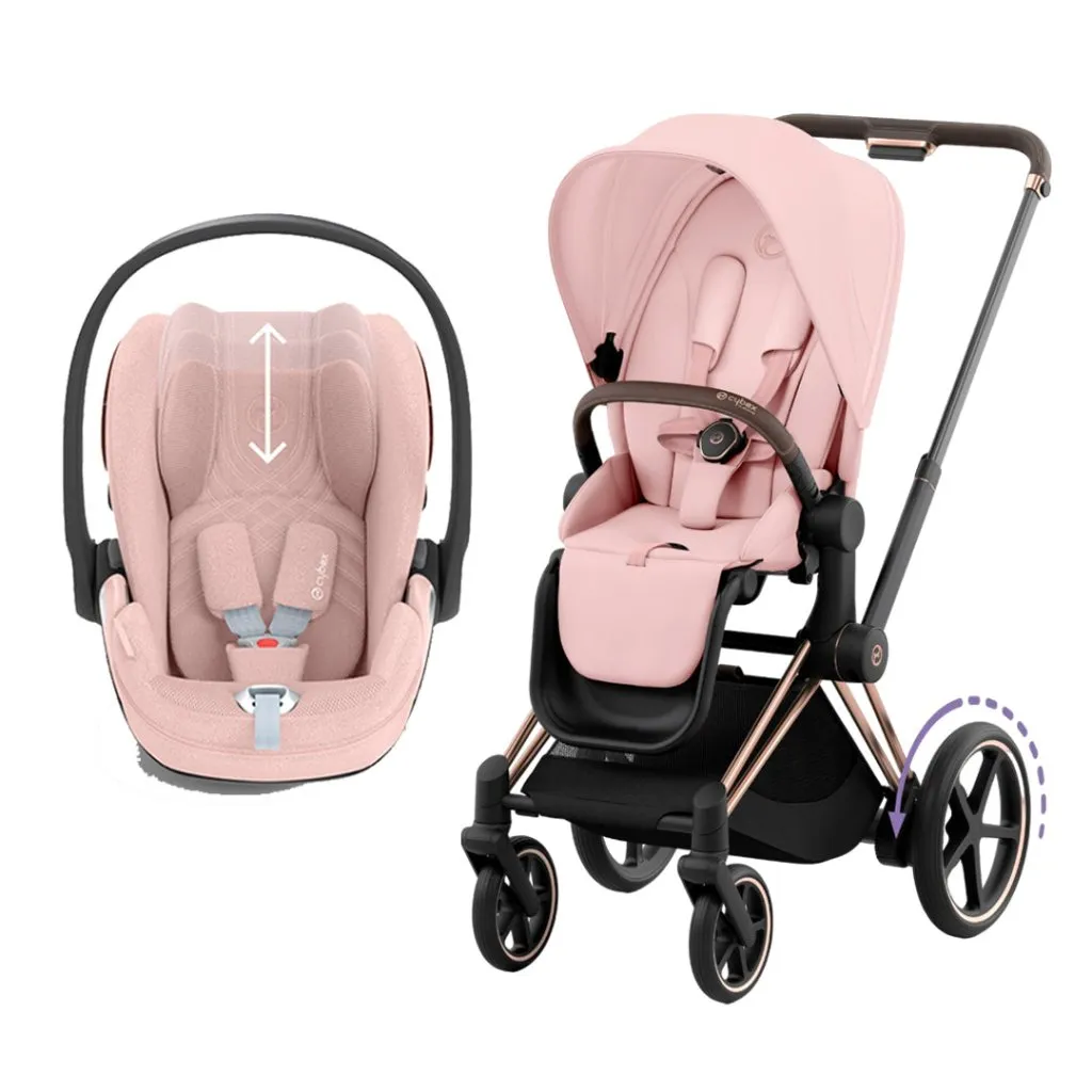 CYBEX e-Priam Travel System - Peach Pink