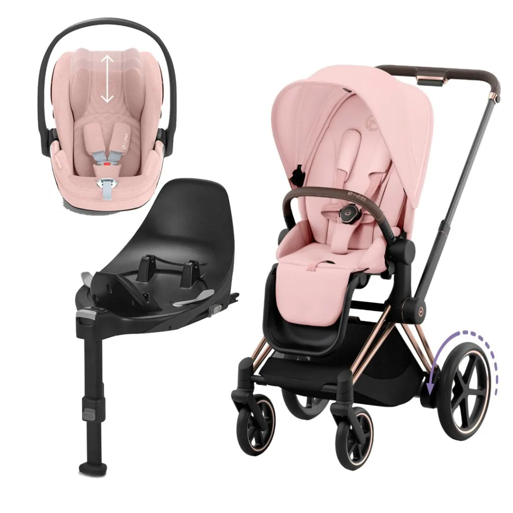 CYBEX e-Priam Travel System - Peach Pink