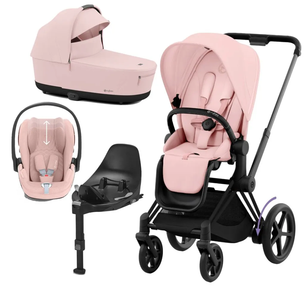 CYBEX e-Priam Travel System - Peach Pink