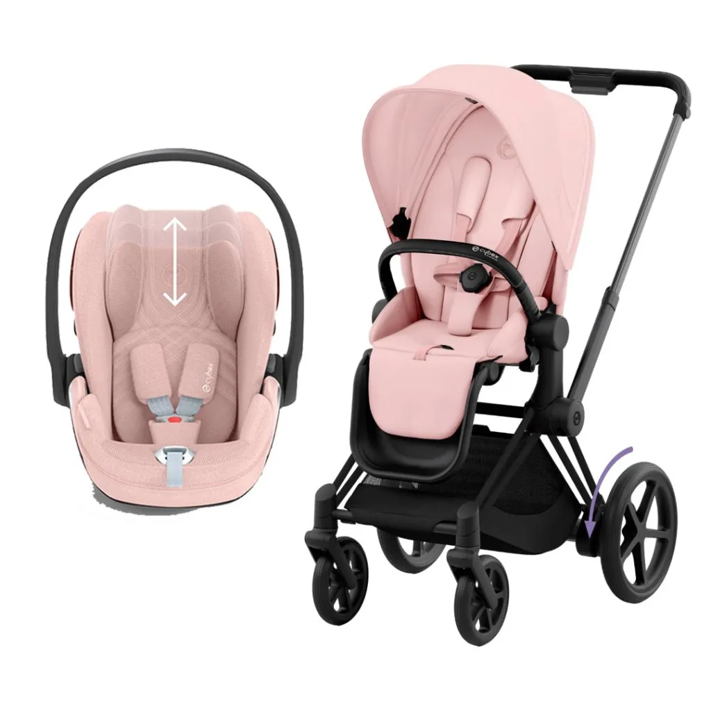 CYBEX e-Priam Travel System - Peach Pink