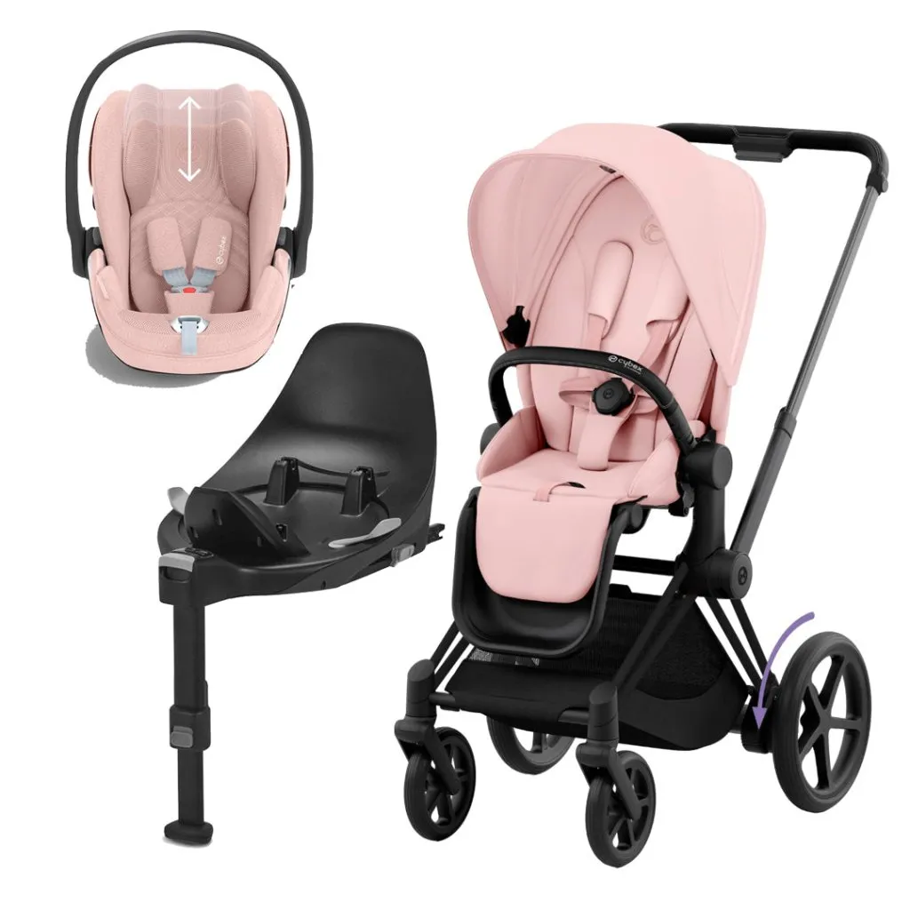 CYBEX e-Priam Travel System - Peach Pink