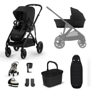 CYBEX Gazelle S Essential Bundle with Gold Footmuff - Moon Black