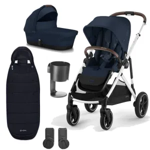 CYBEX Gazelle S Essential Bundle with Gold Footmuff - Ocean Blue
