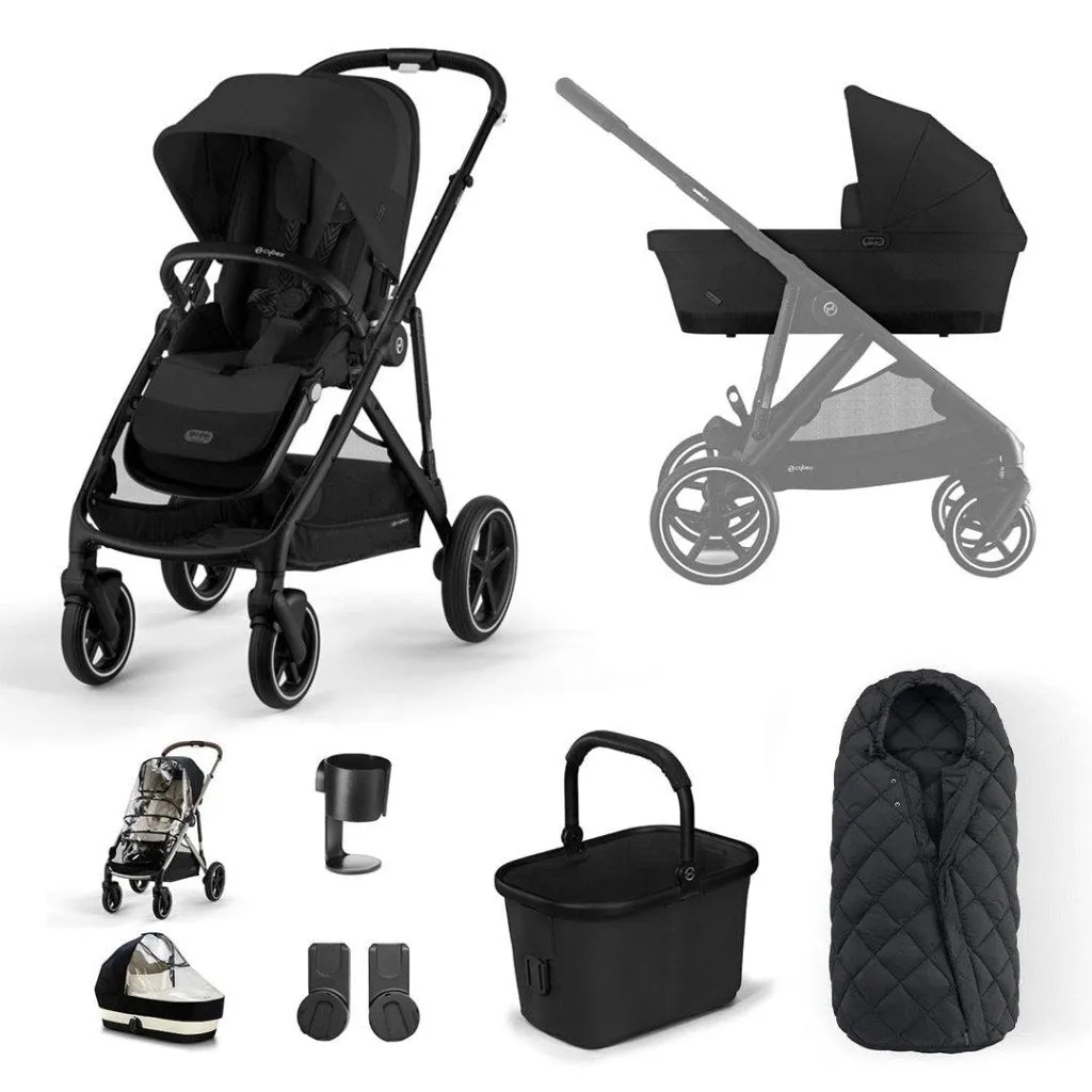 CYBEX Gazelle S Essential Bundle with Snogga Footmuff - Moon Black
