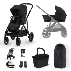 CYBEX Gazelle S Essential Bundle with Snogga Footmuff - Moon Black
