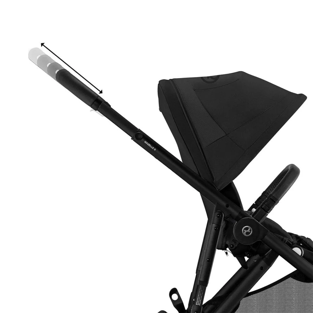 CYBEX Gazelle S Travel System Comfort Bundle With Gold Footmuff and ATON B2 - Moon Black