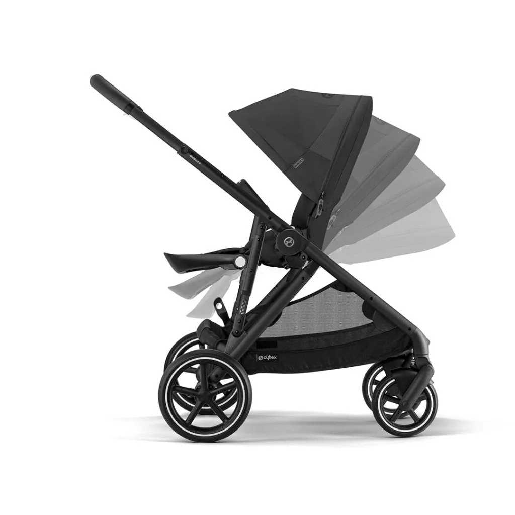 CYBEX Gazelle S Travel System Comfort Bundle With Gold Footmuff and ATON B2 - Moon Black