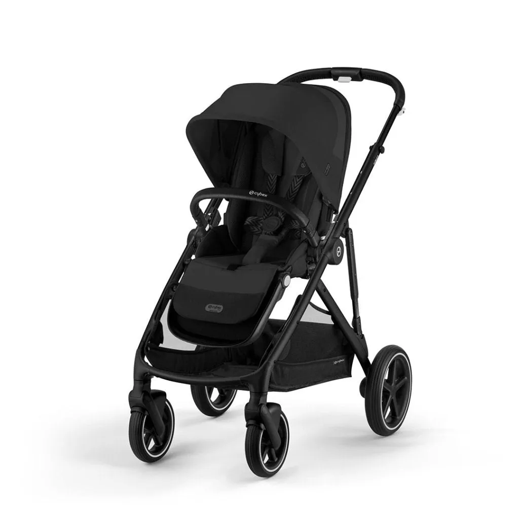 CYBEX Gazelle S Travel System Comfort Bundle With Gold Footmuff and ATON B2 - Moon Black