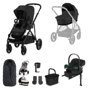 CYBEX Gazelle S Travel System Comfort Bundle With Snogga and ATON B2 - Moon Black