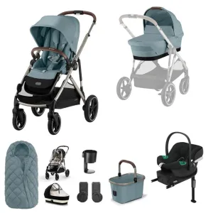 CYBEX Gazelle S Travel System Comfort Bundle With Snogga and ATON B2 - Sky Blue
