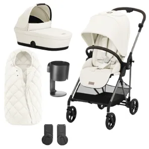 Cybex Melio Travel System Essential Bundle - Cotton White