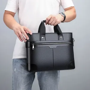 Cyflymder New Design Laptop Bags for Men Luxury Soft Leather Business Tote Retro Briefcase Shoulder Messenger Bag Laptop Bags 14 Inch