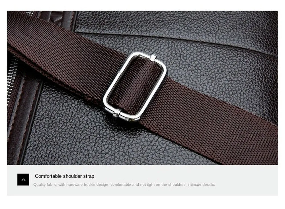 Cyflymder New Design Laptop Bags for Men Luxury Soft Leather Business Tote Retro Briefcase Shoulder Messenger Bag Laptop Bags 14 Inch