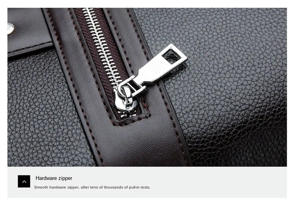 Cyflymder New Design Laptop Bags for Men Luxury Soft Leather Business Tote Retro Briefcase Shoulder Messenger Bag Laptop Bags 14 Inch