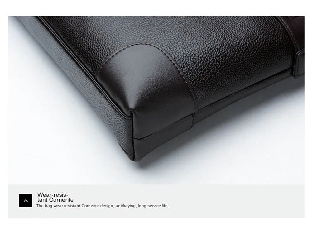 Cyflymder New Design Laptop Bags for Men Luxury Soft Leather Business Tote Retro Briefcase Shoulder Messenger Bag Laptop Bags 14 Inch