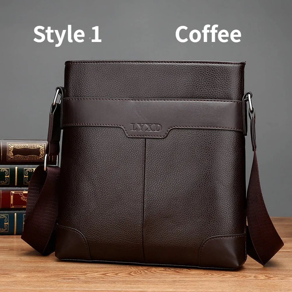 Cyflymder New Design Laptop Bags for Men Luxury Soft Leather Business Tote Retro Briefcase Shoulder Messenger Bag Laptop Bags 14 Inch
