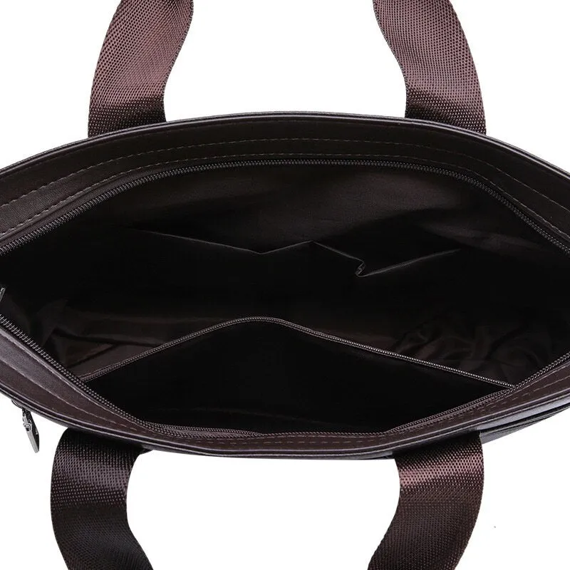 Cyflymder New Design Laptop Bags for Men Luxury Soft Leather Business Tote Retro Briefcase Shoulder Messenger Bag Laptop Bags 14 Inch