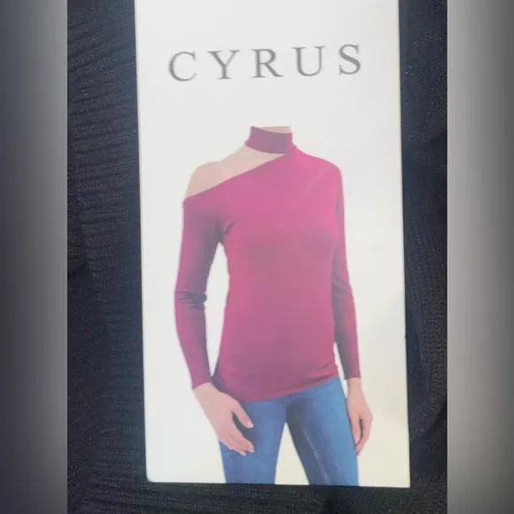 Cyrus Cutout on Shoulder Sweater Knitted Top Long Sleeve Women’s Large Black New