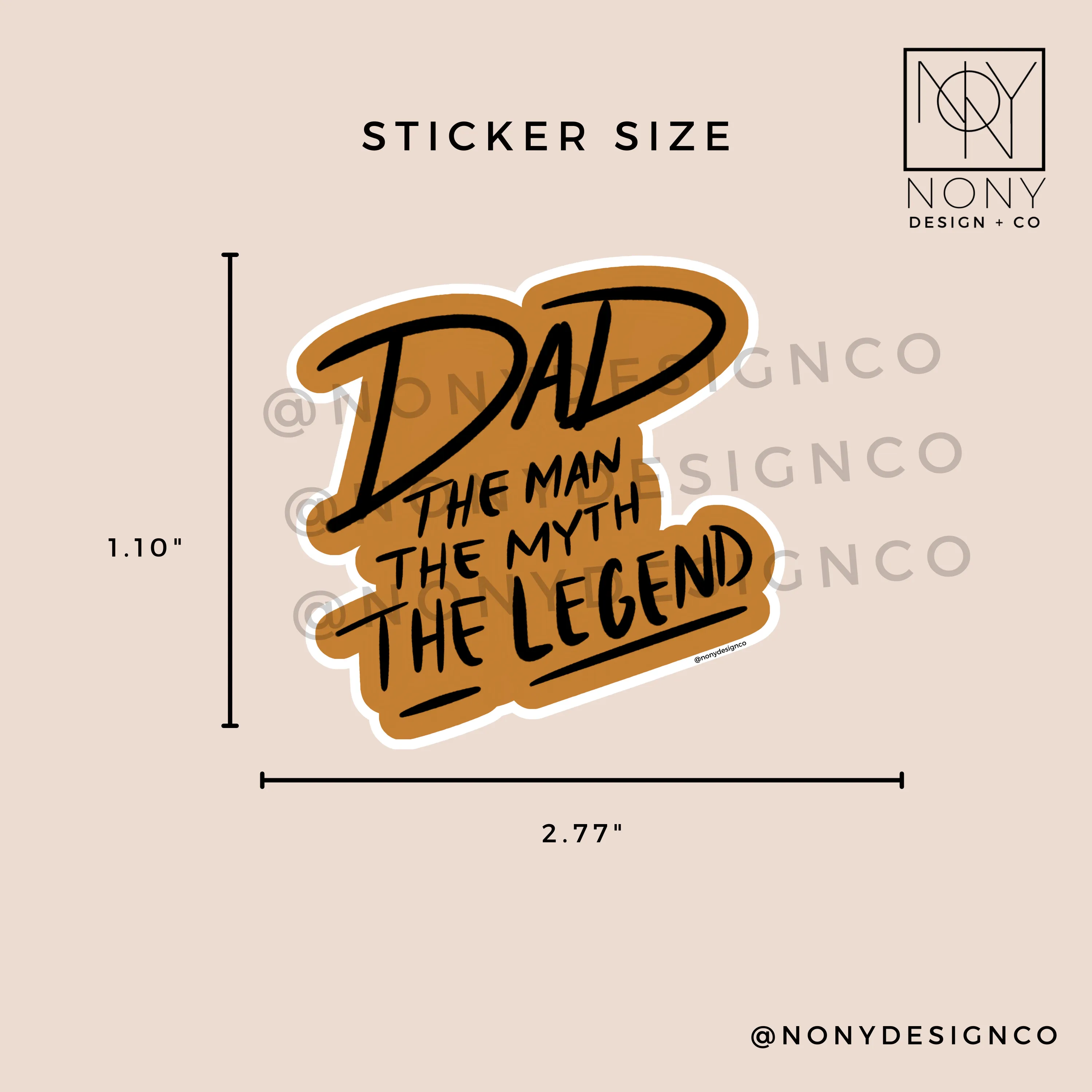 DAD: The Man, The Myth, The Legend Die Cut Sticker