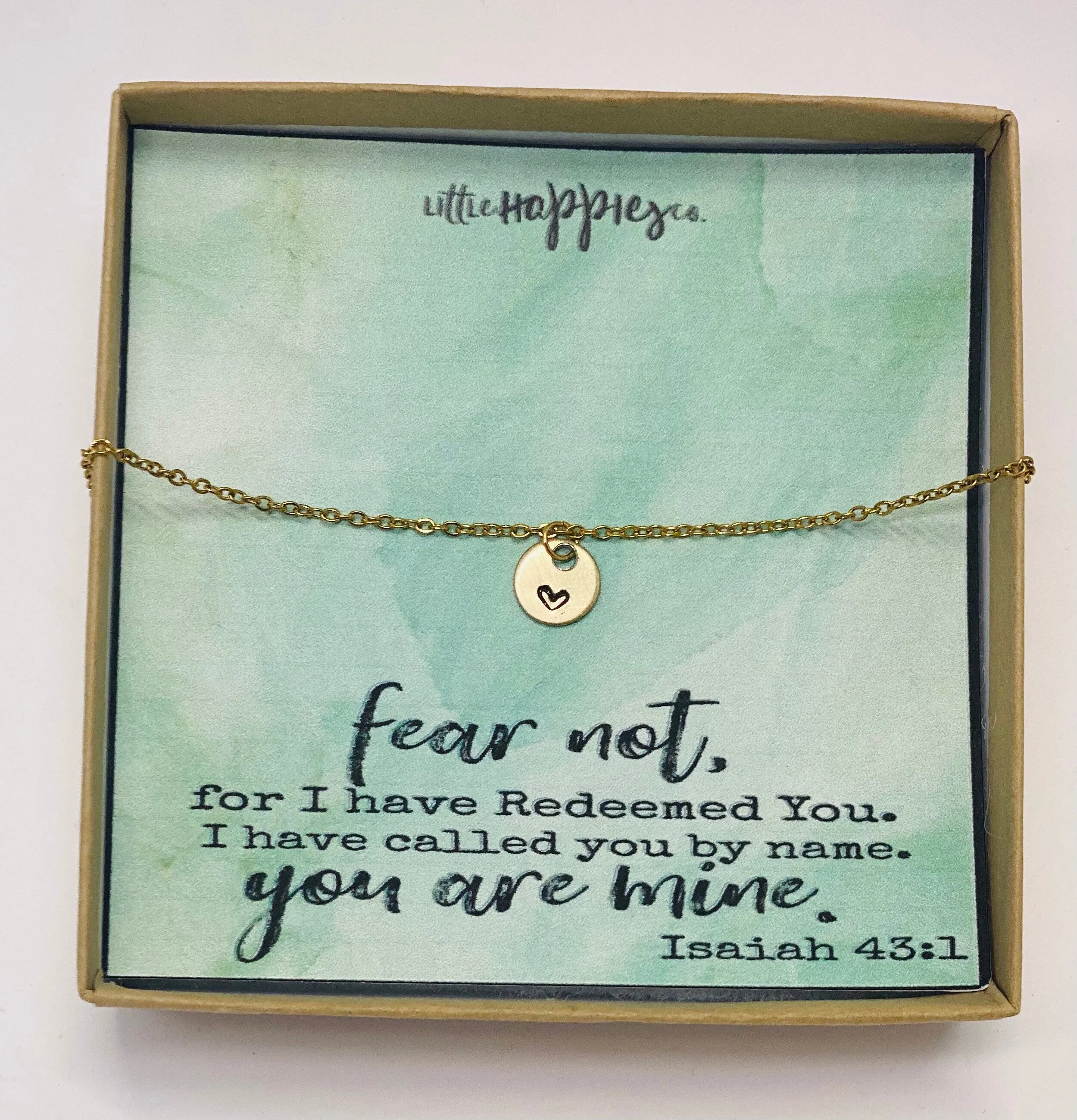 Dainty heart necklace, Fear not, Encouragement gift, Cancer, Christian jewelry, Religious scripture bible verse, Inspiration gift