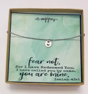 Dainty heart necklace, Fear not, Encouragement gift, Cancer, Christian jewelry, Religious scripture bible verse, Inspiration gift