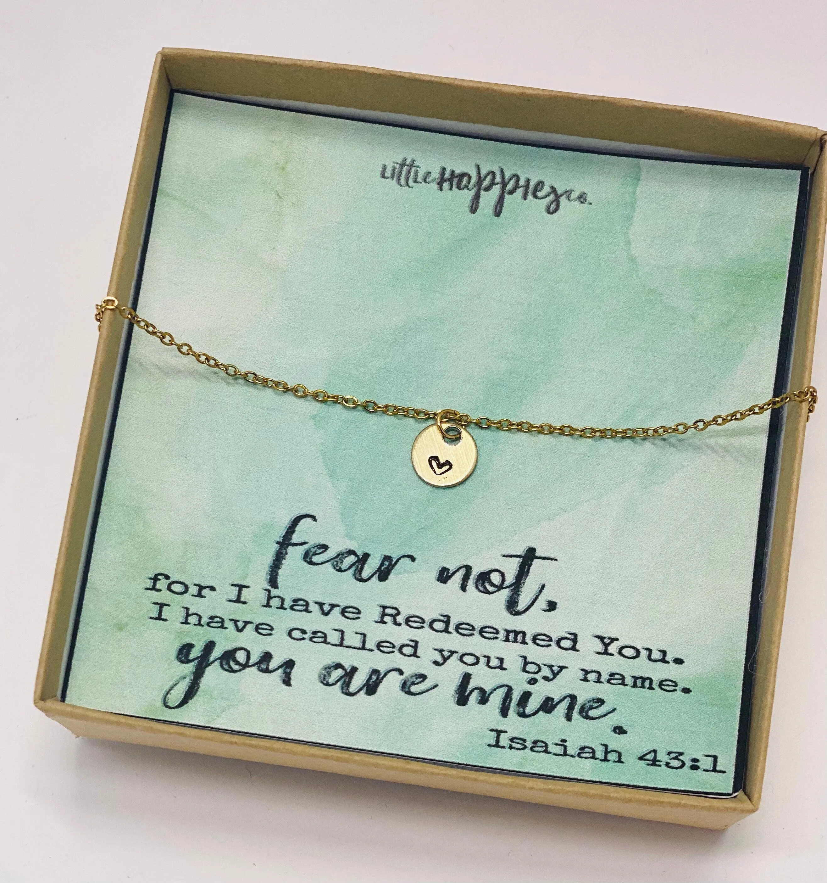 Dainty heart necklace, Fear not, Encouragement gift, Cancer, Christian jewelry, Religious scripture bible verse, Inspiration gift