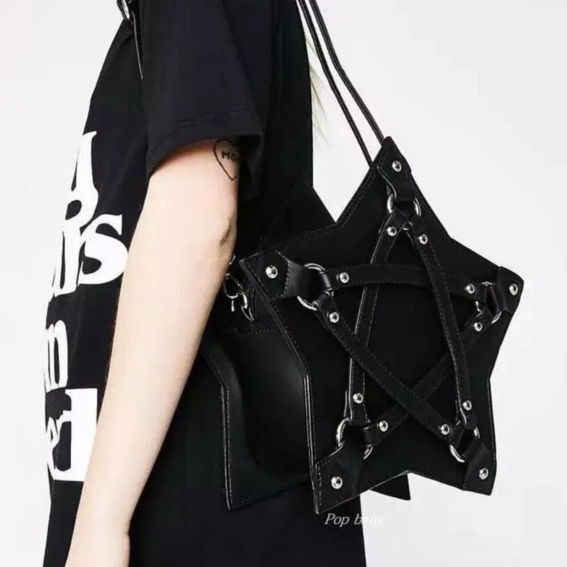 Dark Gothic Pentagram Shoulder Bag